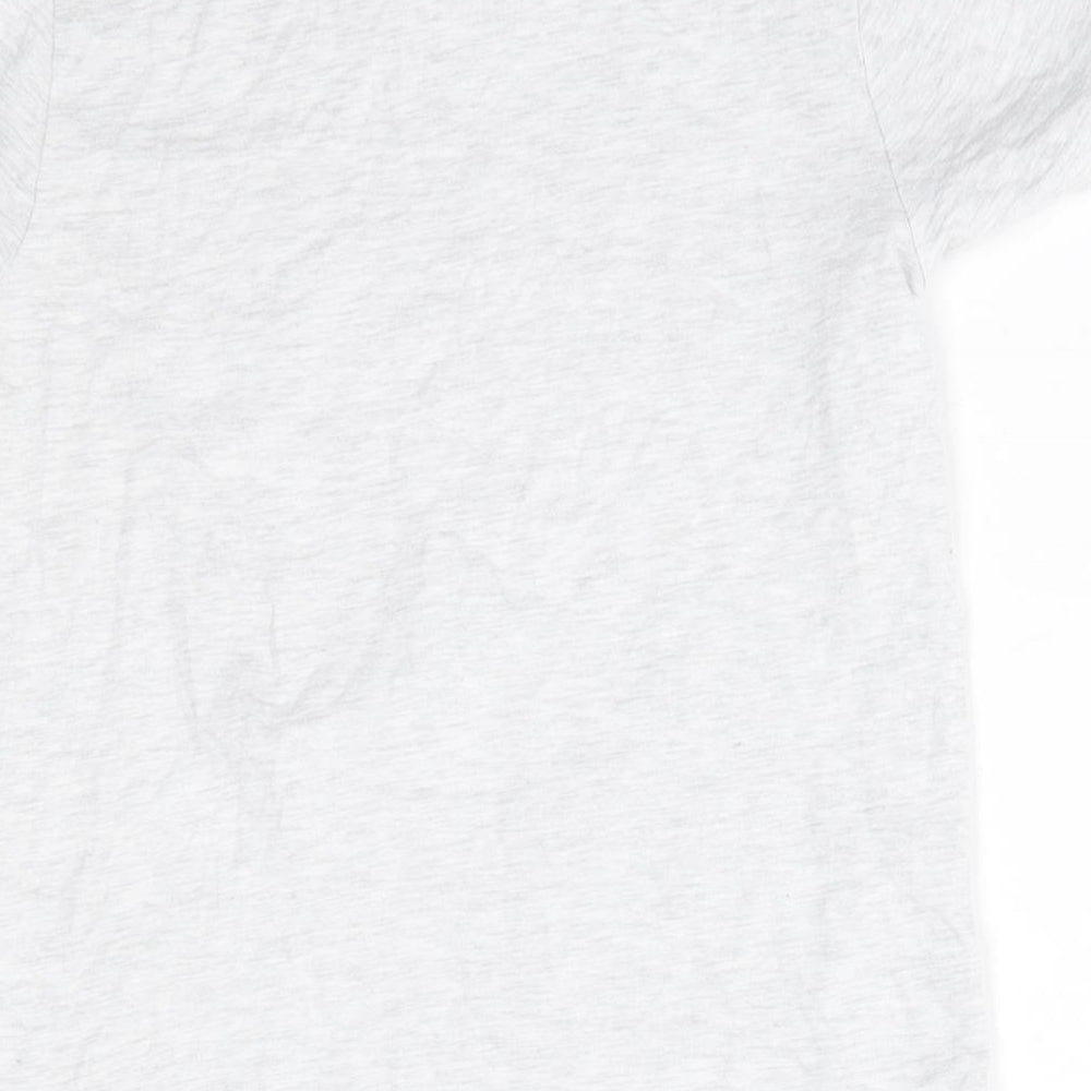 F&F Boys Grey Cotton Basic T-Shirt Size 7-8 Years Round Neck
