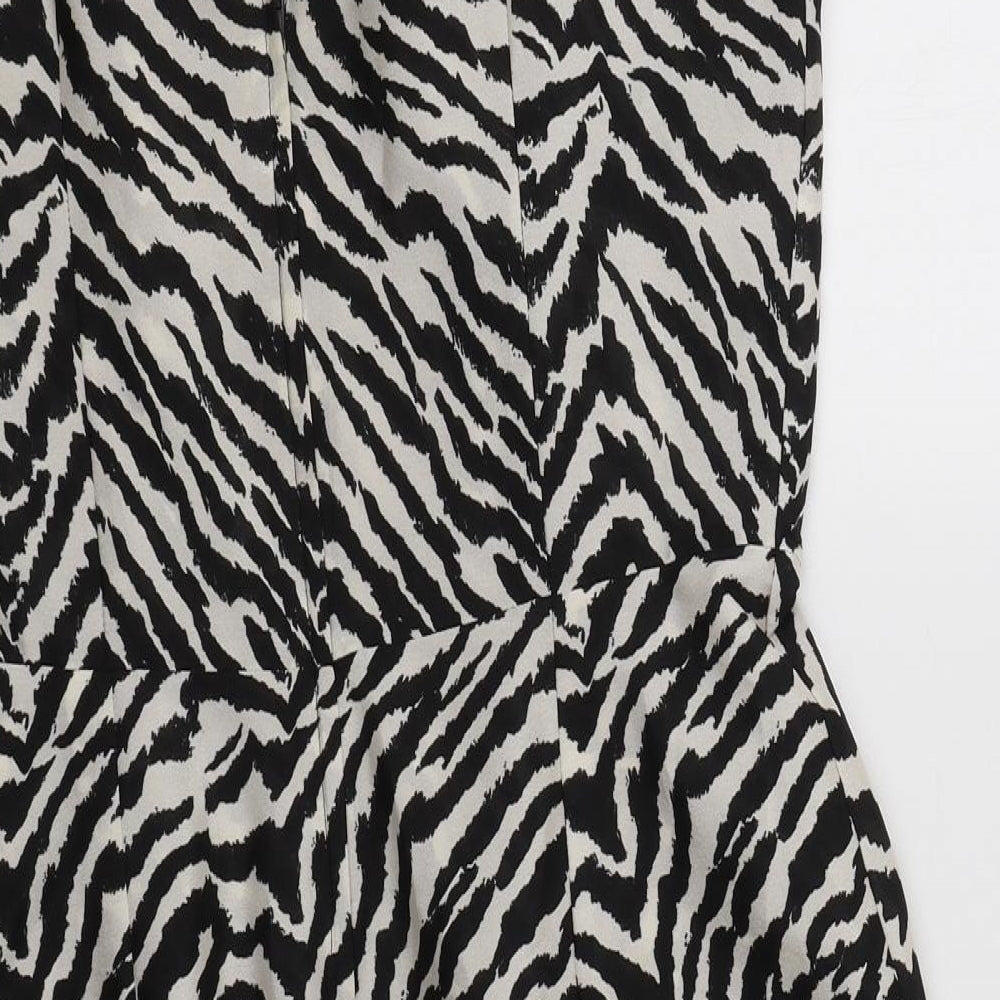 Wallis Womens Multicoloured Animal Print Polyester Shift Size 14 Round Neck Zip