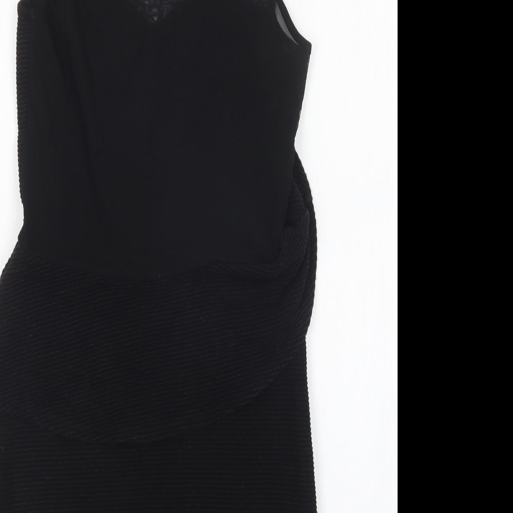 Miss Selfridge Womens Black Mini Size 10 Round Neck