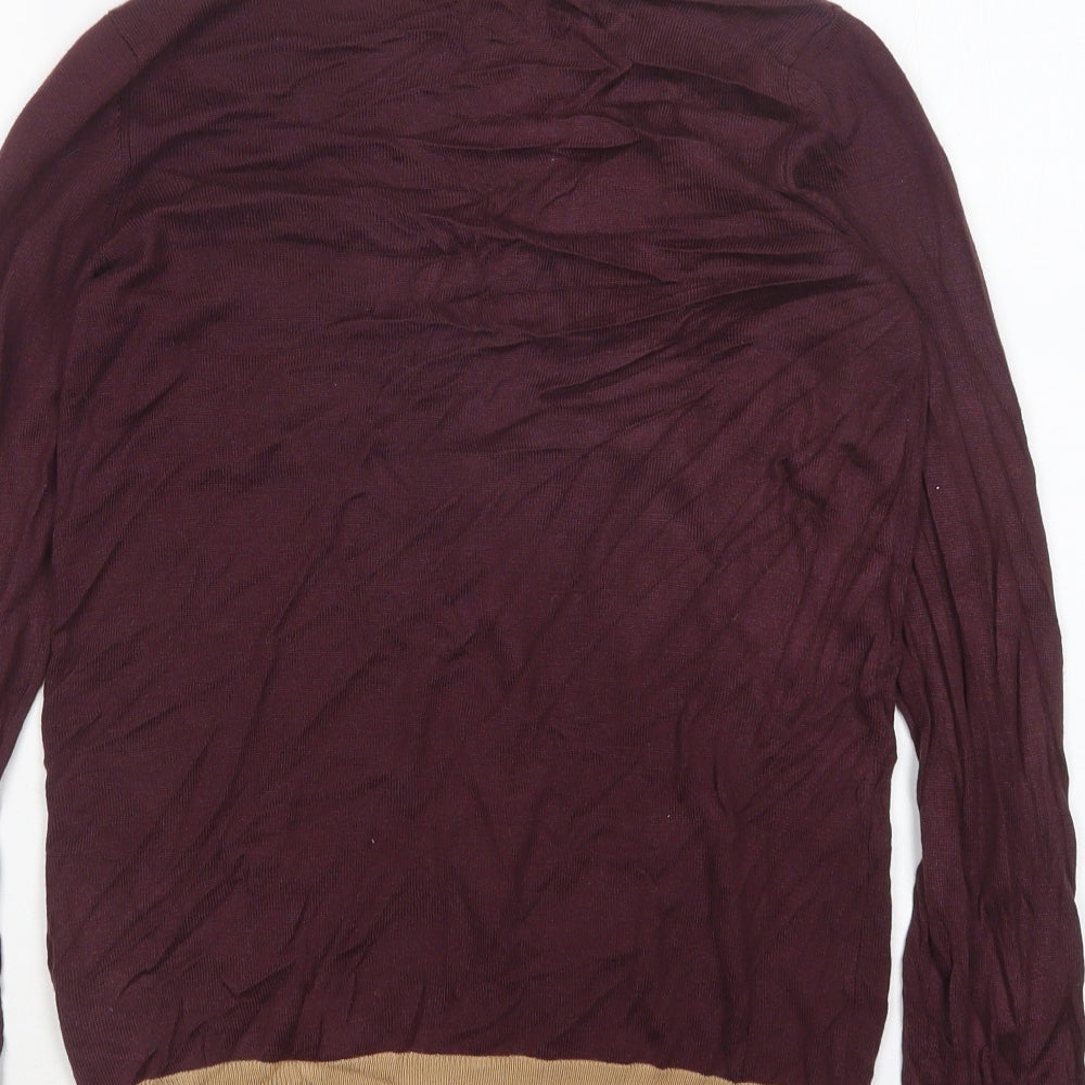 Stile Benetton Womens Multicoloured V-Neck Wool Cardigan Jumper Size S