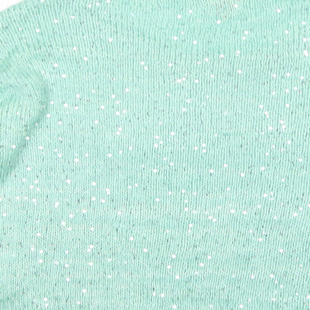 Only Womens Green Round Neck Acrylic Pullover Jumper Size M