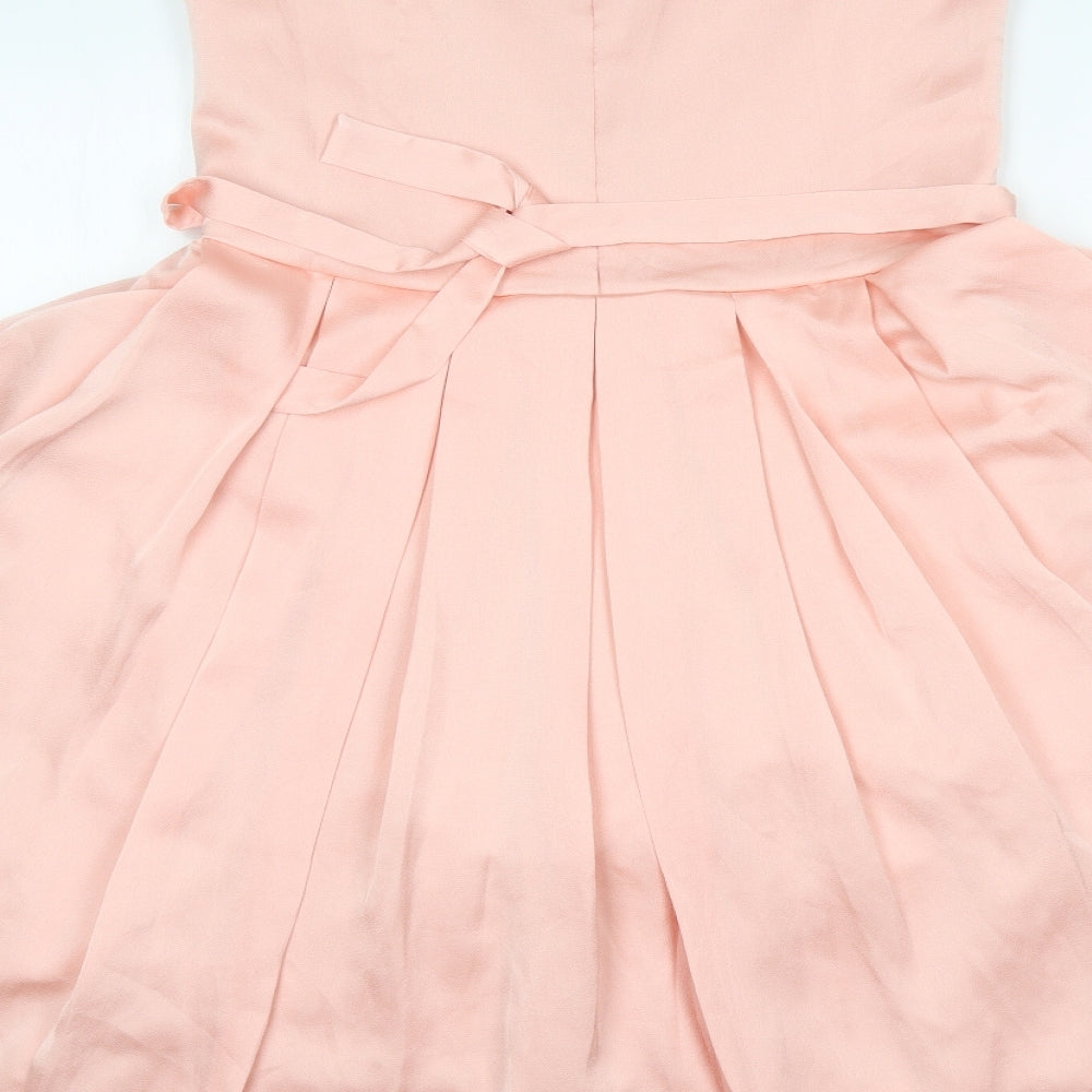 Saimon Collection Womens Pink Fit & Flare Size 10 Round Neck