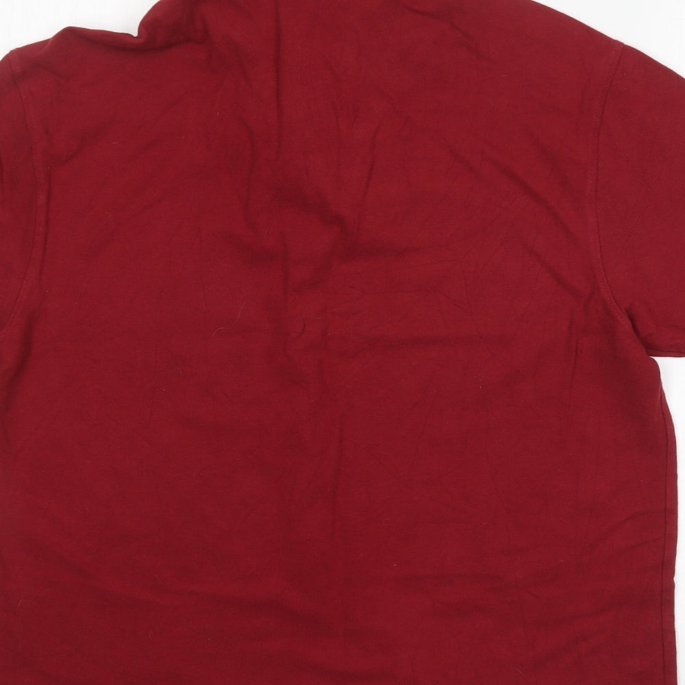 Marks & Spencer Mens Red Cotton Polo Size M Collared