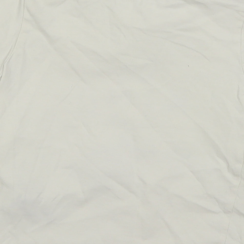 M&S Boys White Cotton Basic T-Shirt Size 18-24 Months Round Neck