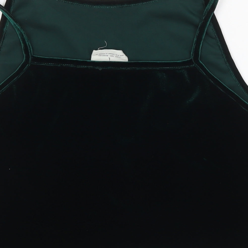 Pins & Needles Womens Green Polyester Cropped Tank Size L Round Neck