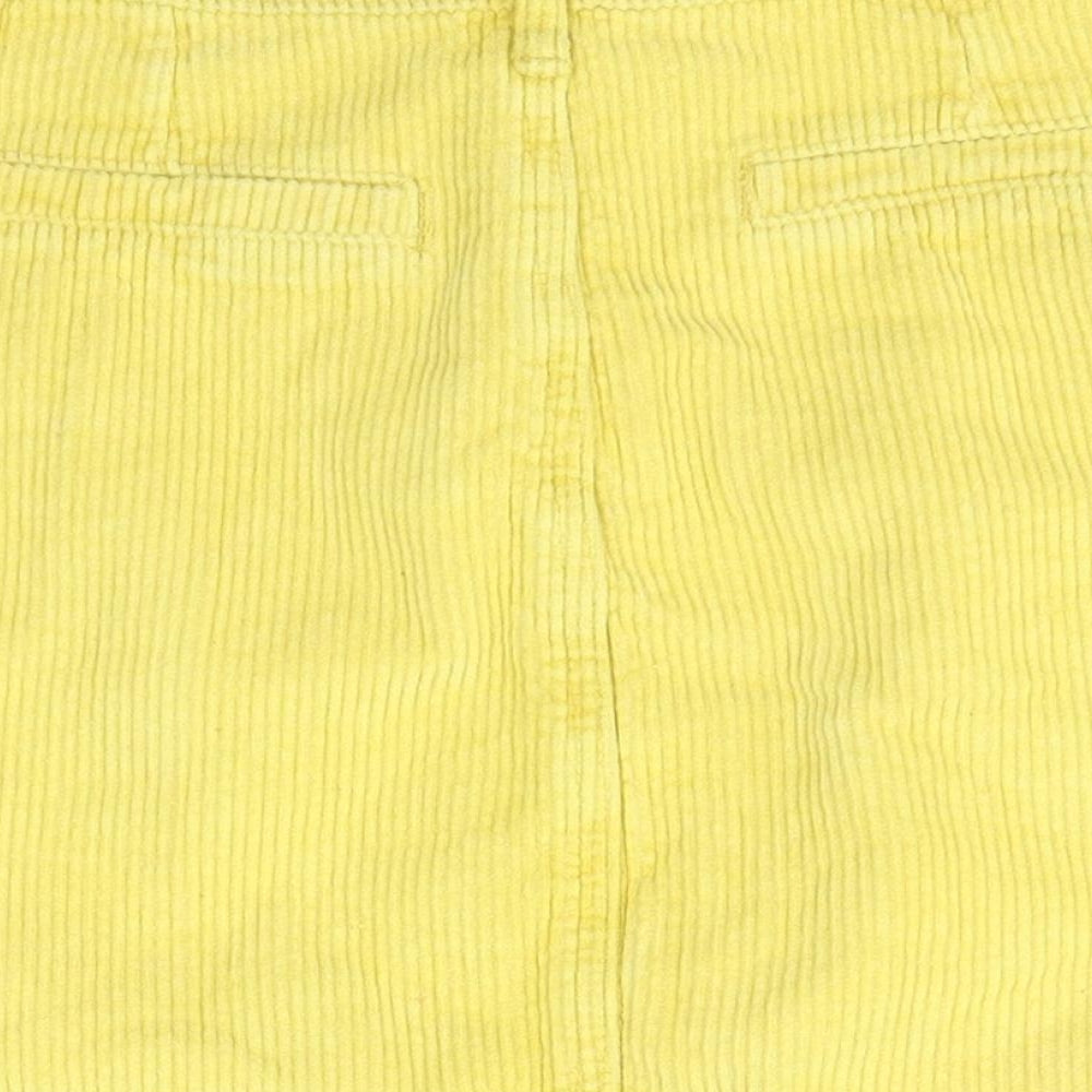 Missguided Womens Yellow Cotton A-Line Skirt Size 6