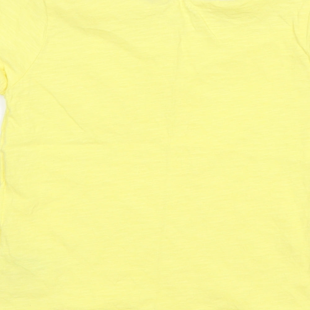 Primark Girls Yellow Cotton Basic T-Shirt Size 4-5 Years Round Neck