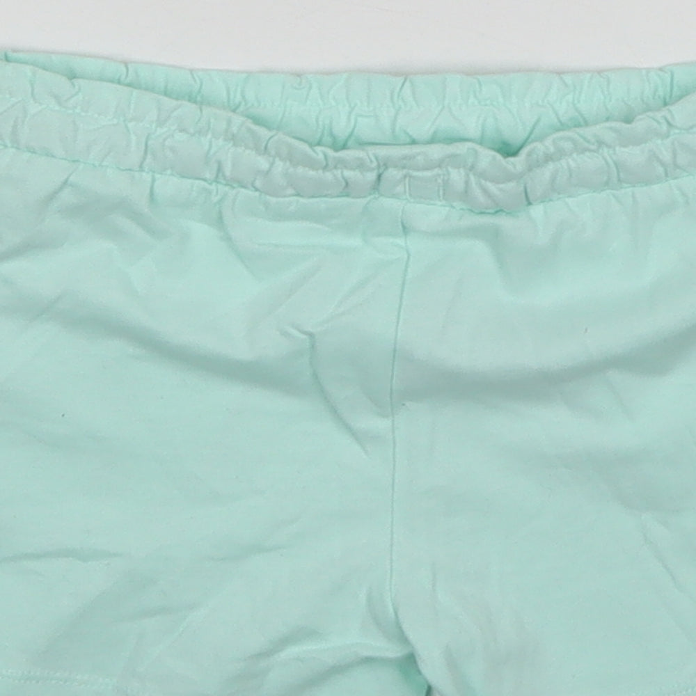 Nutmeg Girls Green Cotton Sweat Shorts Size 4-5 Years Regular
