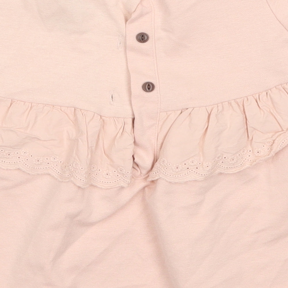 Tahari Girls Pink Cotton A-Line Size 2 Years Round Neck Button