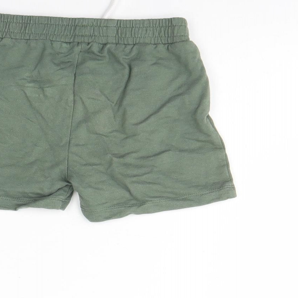 Primark Baby Green Cotton Cropped Trousers Size 12 Months Drawstring