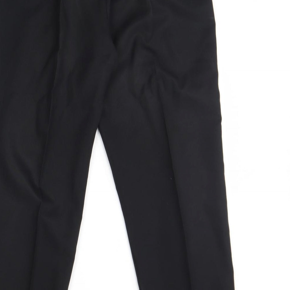 Yessica Womens Black Polyester Trousers Size 16 L30 in Regular Hook & Eye