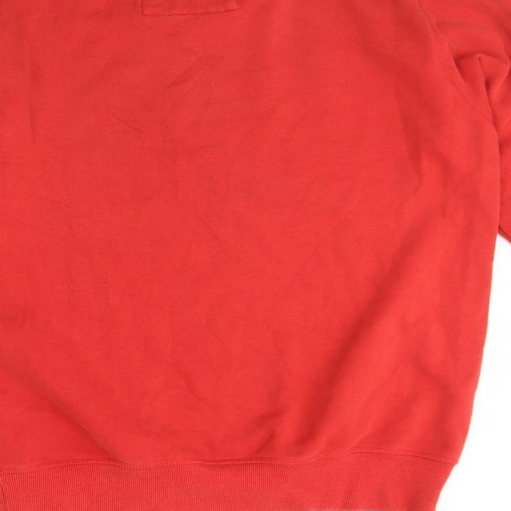 Diverse Mens Red Round Neck Cotton Pullover Jumper Size M