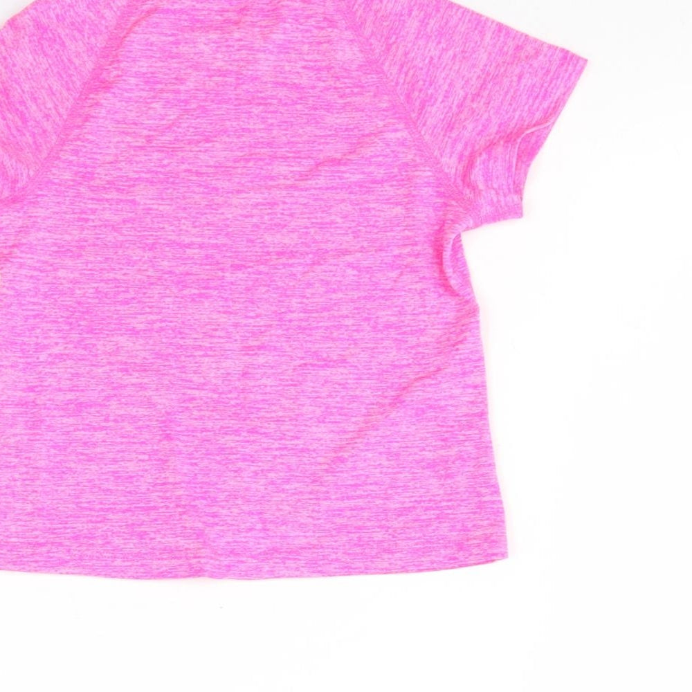 Soul luxe Girls Pink Polyester Basic T-Shirt Size 4 Years Round Neck
