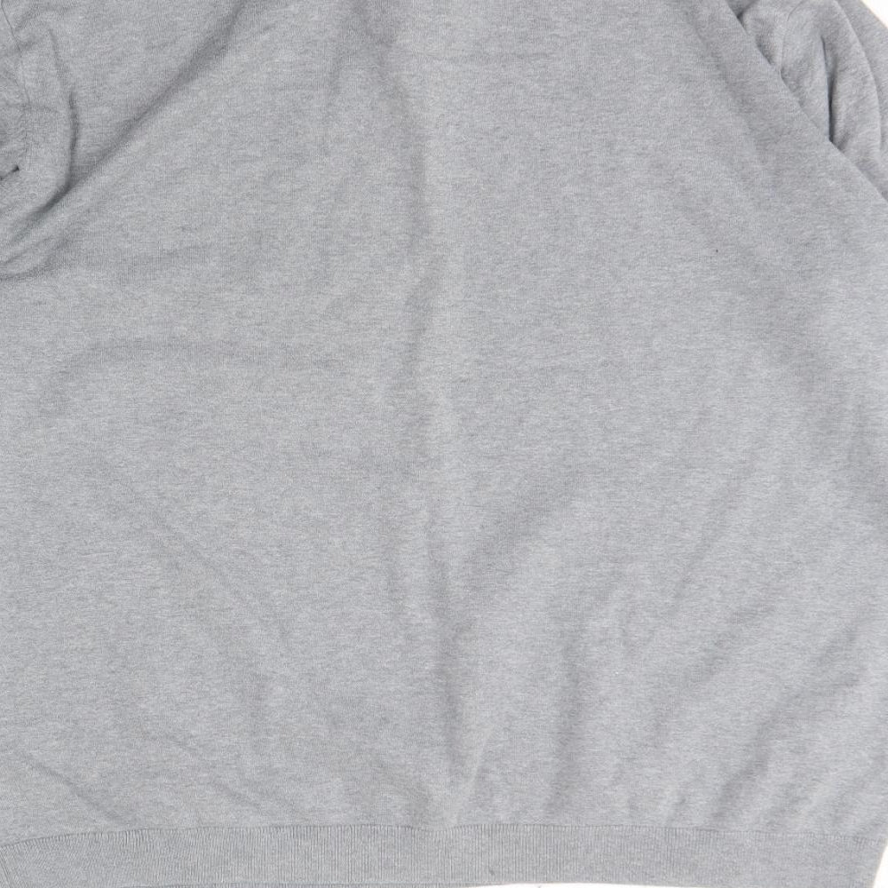 NEXT Womens Grey Collared Cotton Henley Jumper Size 2XL