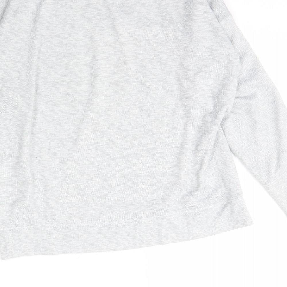 Jaclyn Intimates Womens Grey V-Neck Polyester Pullover Jumper Size M