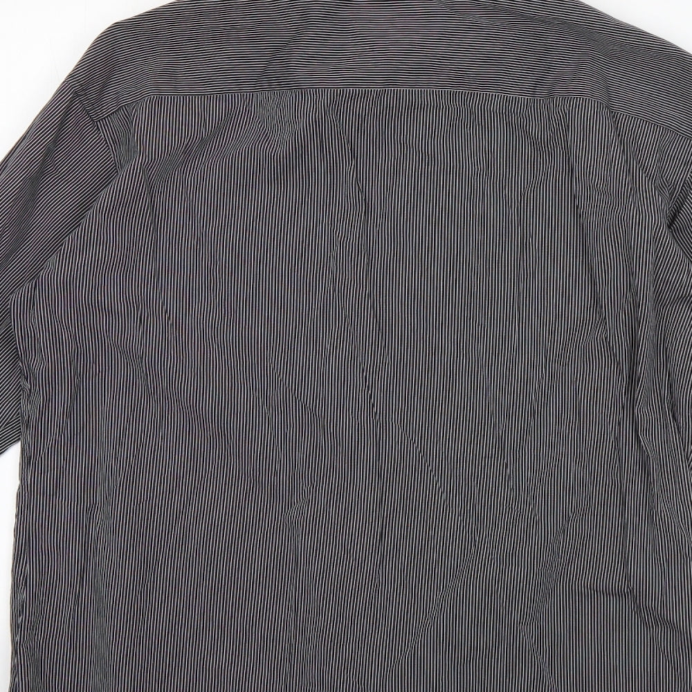 Marks & Spencer Mens Multicoloured Striped Cotton Button-Up Size M Collared