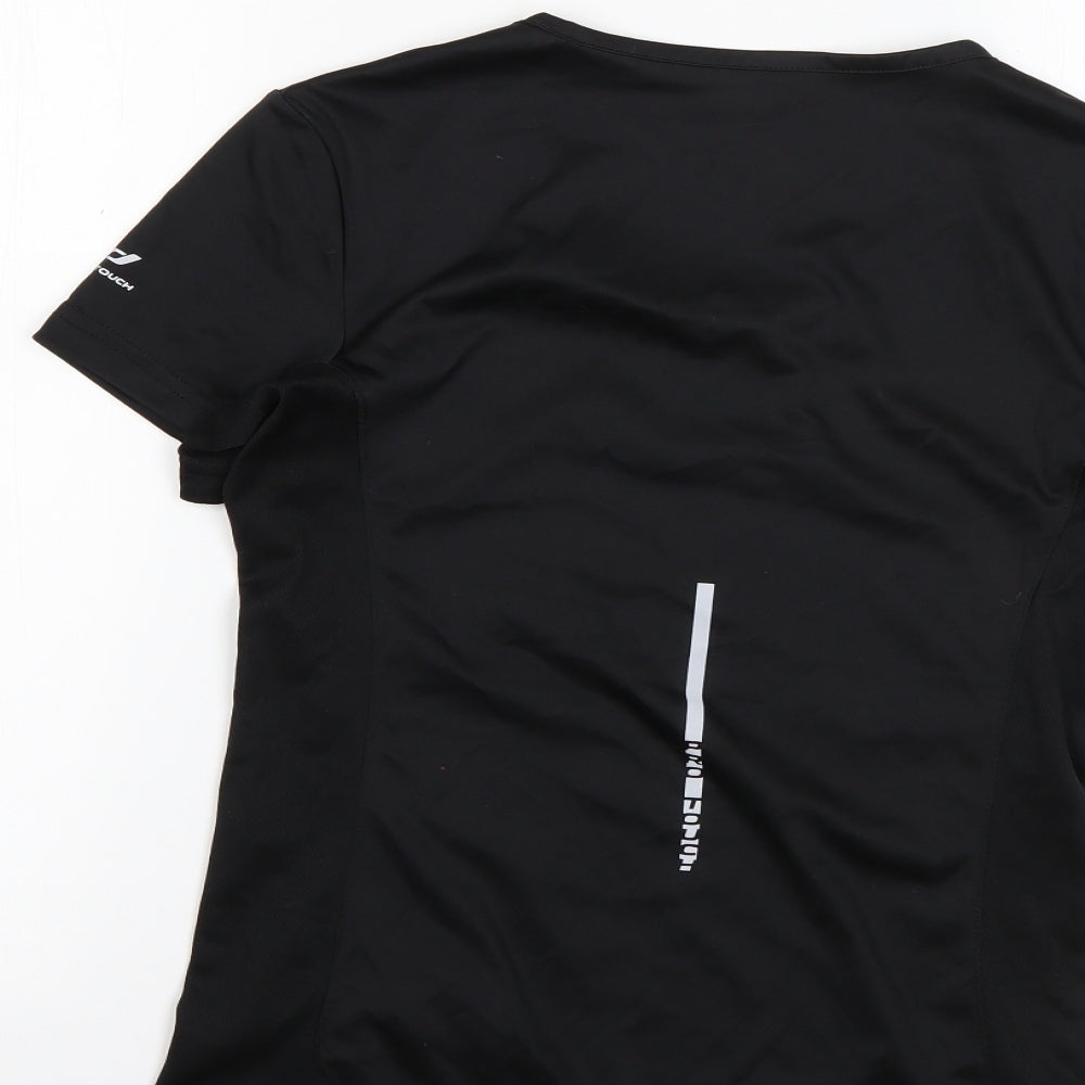 PRO TOUCH Womens Black 100% Polyester Basic T-Shirt Size 8 Round Neck