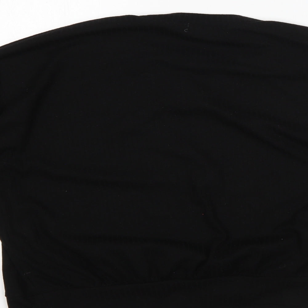 Missguided Womens Black Round Neck Polyester Pullover Jumper Size 8