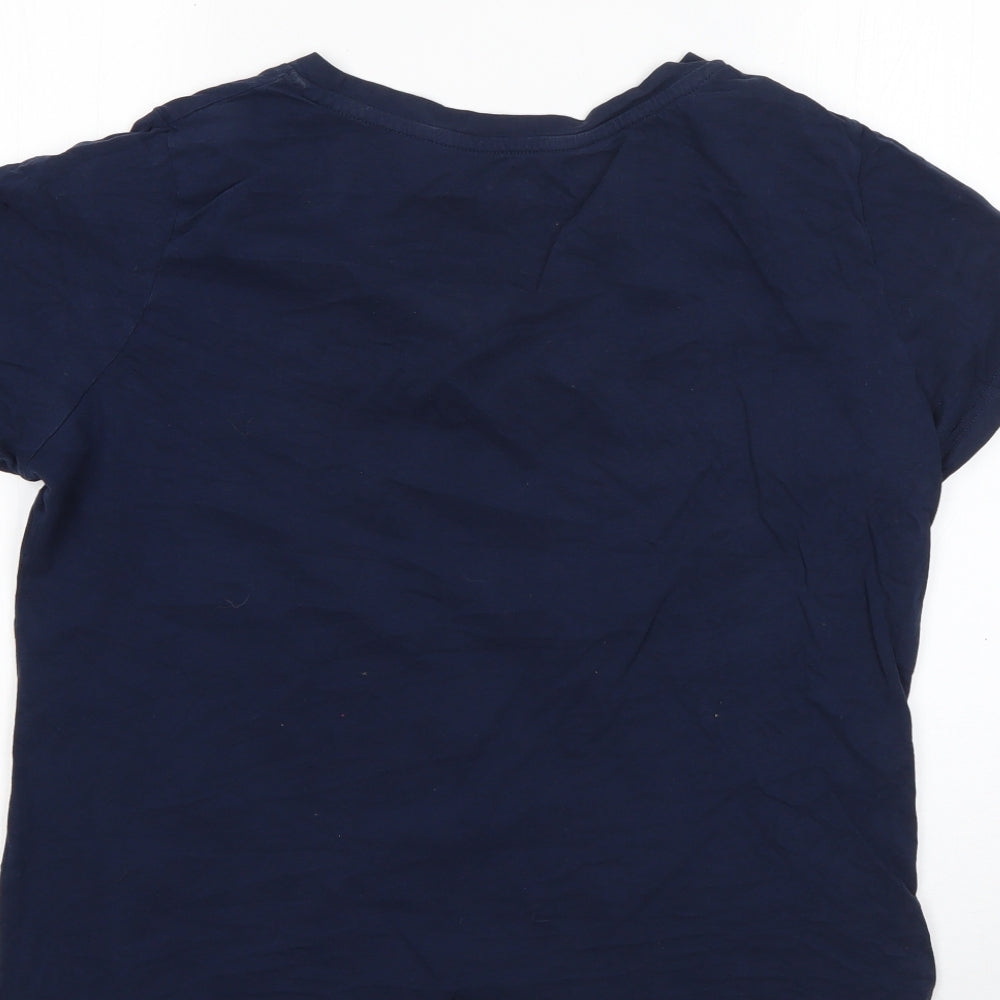 F&F Womens Blue 100% Cotton Top Pyjama Top Size 12