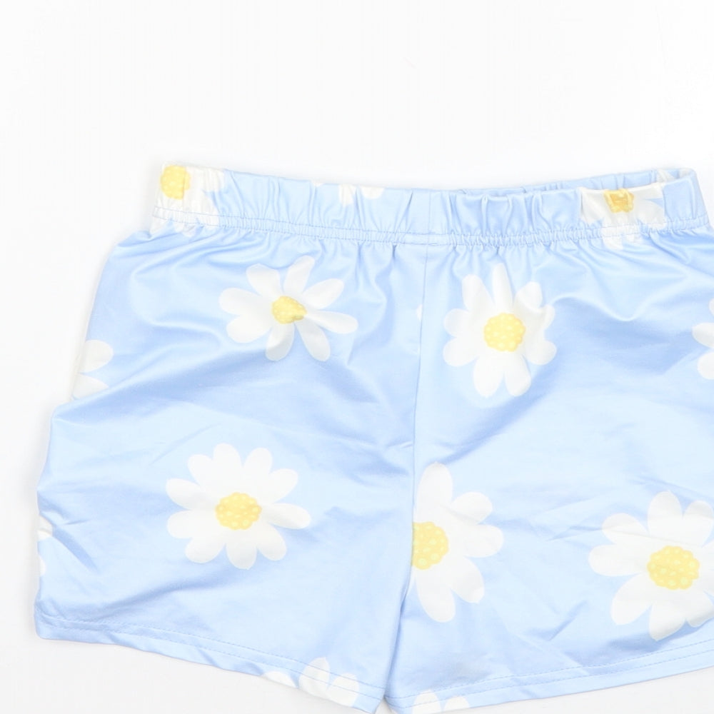 SheIn Girls Multicoloured Floral Polyester Cut-Off Shorts Size 9 Years Regular