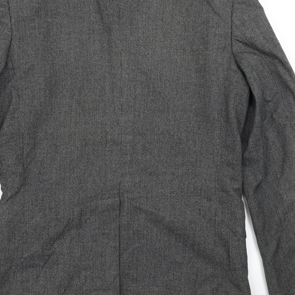 Cedarwood State Mens Grey Check Polyester Jacket Blazer Size 36