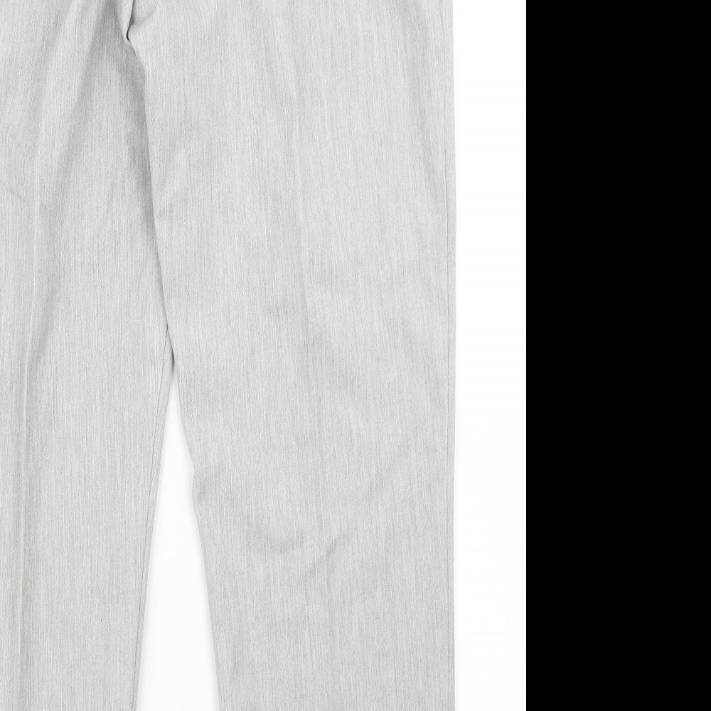 Agenda Womens Silver Polyester Dress Pants Trousers Size 18 L28 in Regular Button