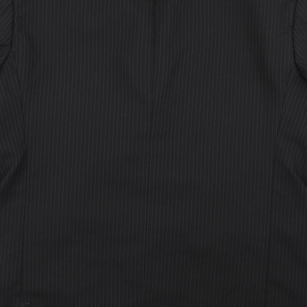 Taylor & Wright Mens Black Striped Polyester Jacket Blazer Size 42