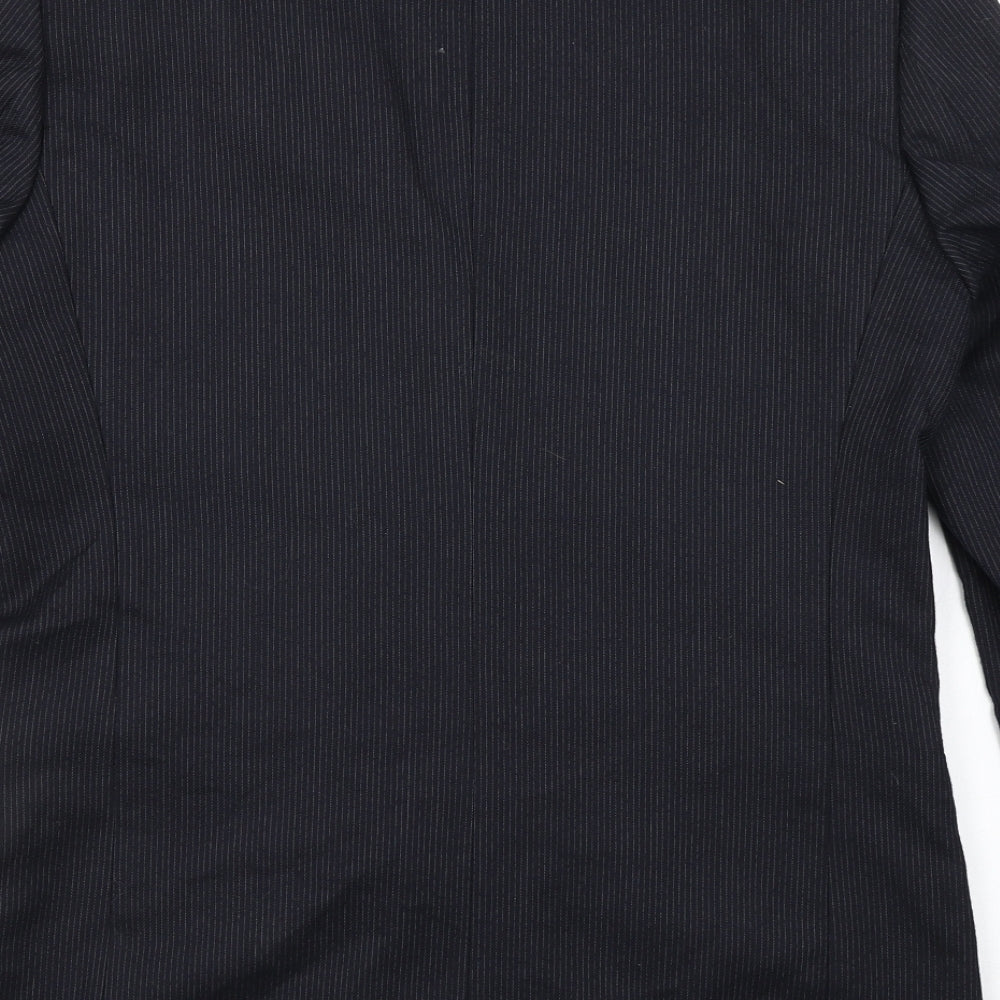The Burton Collection Mens Blue Striped Wool Jacket Blazer Size 38