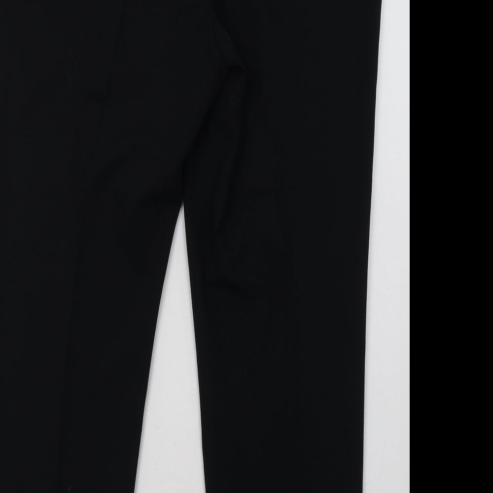 Bonmarché Womens Black Polyester Trousers Size 16 L30 in Regular Hook & Eye