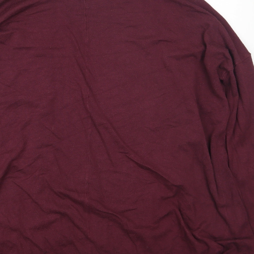 VERO MODA Womens Purple Scoop Neck Nylon Cardigan Jumper Size M