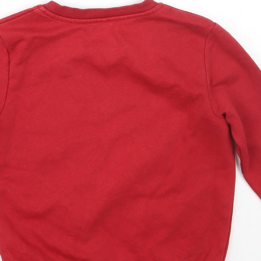 George Boys Red Cotton Pullover Sweatshirt Size 3-4 Years - School uniform