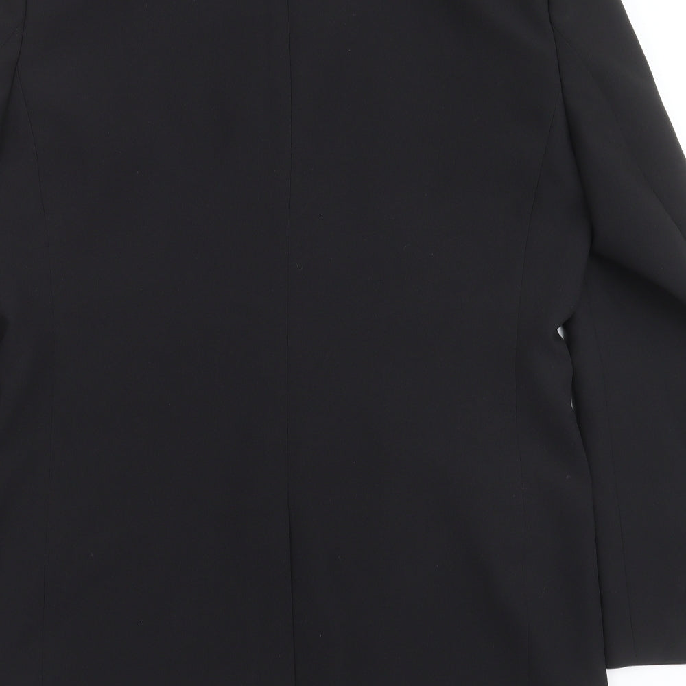 George Mens Black Polyester Jacket Suit Jacket Size 38