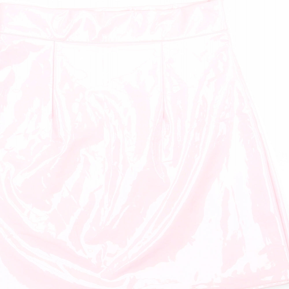 egrels Womens Pink Polyester A-Line Skirt Size S