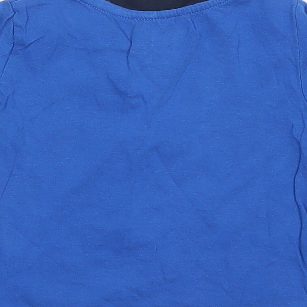 PEP&CO Boys Blue Cotton Basic T-Shirt Size 9-12 Months Round Neck