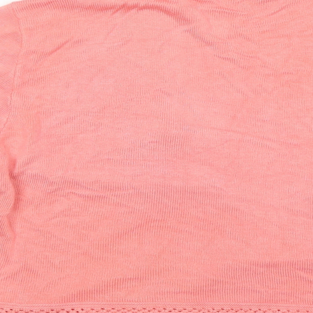 Peacocks Womens Pink V-Neck Viscose Cardigan Jumper Size 16
