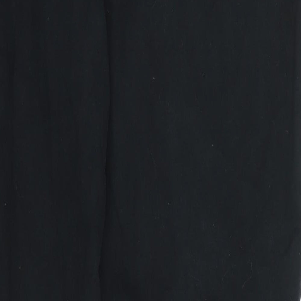 Marks and Spencer Womens Black Cotton Trousers Size 16 L28 in Regular