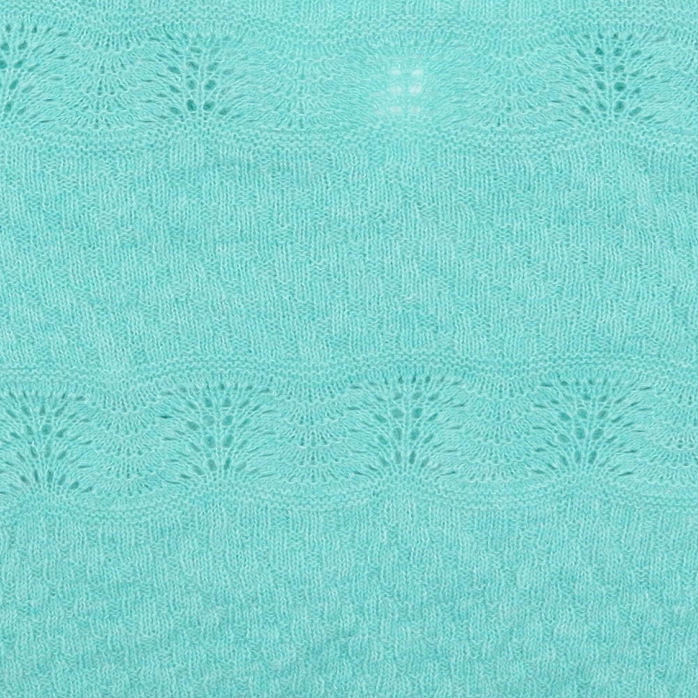 NEXT Womens Green Round Neck Nylon Pullover Jumper Size L