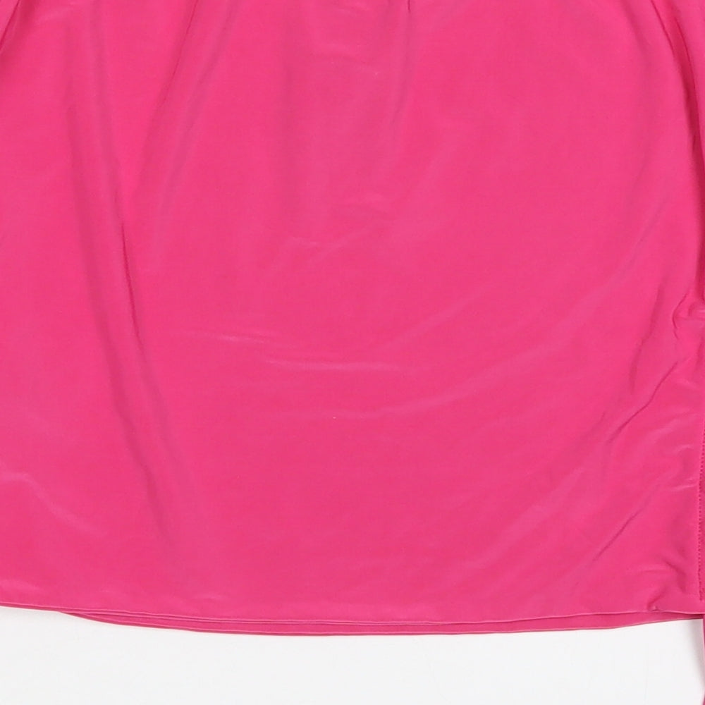 Nasty Gal Womens Pink Polyester Cropped T-Shirt Size 12 Off the Shoulder