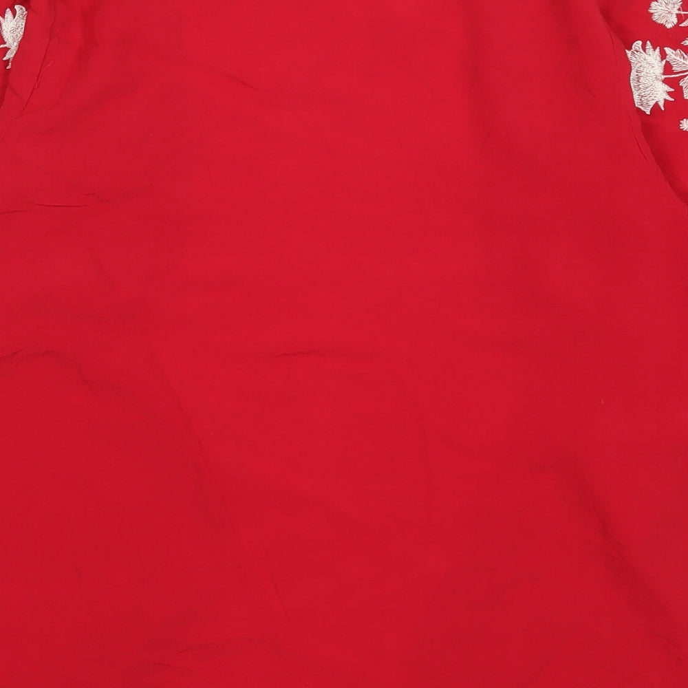 New Look Womens Red Floral Jacket Size M