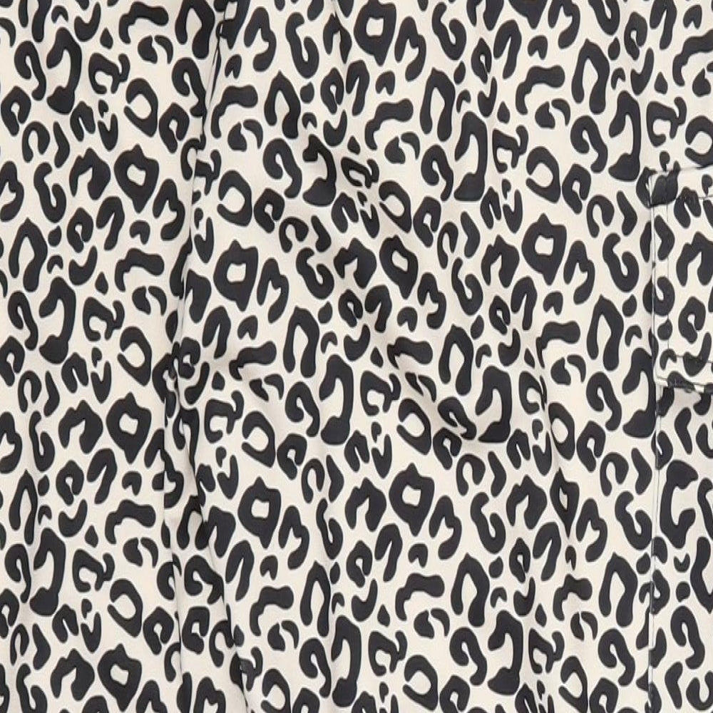 Preworn Womens Beige Animal Print Polyester Trousers Size M L26 in Regular
