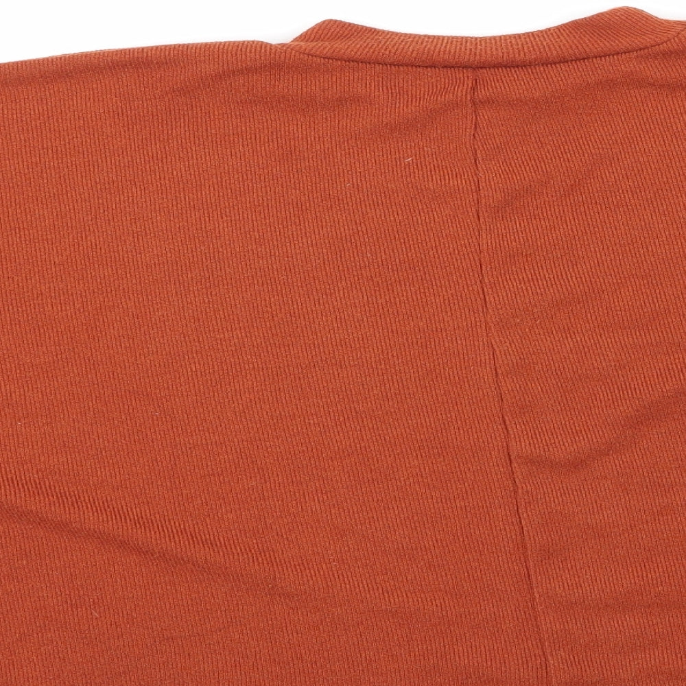 Primark Womens Orange Round Neck Polyester Pullover Jumper Size 10
