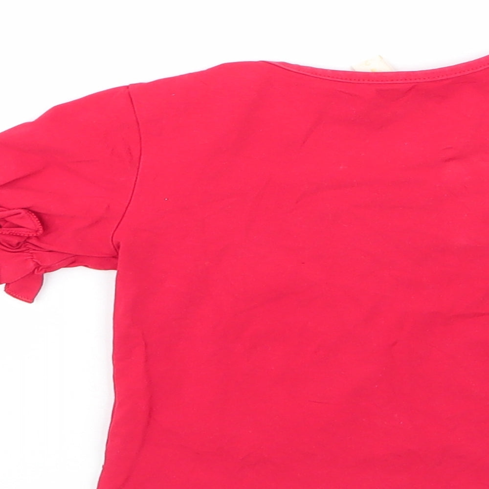 g&i Girls Multicoloured Striped 100% Polyester Basic T-Shirt Size 2 Years Round Neck