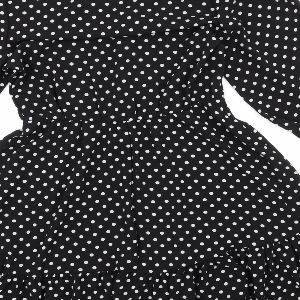 Matalan Womens Multicoloured Polka Dot Polyester Fit & Flare Size 10 V-Neck