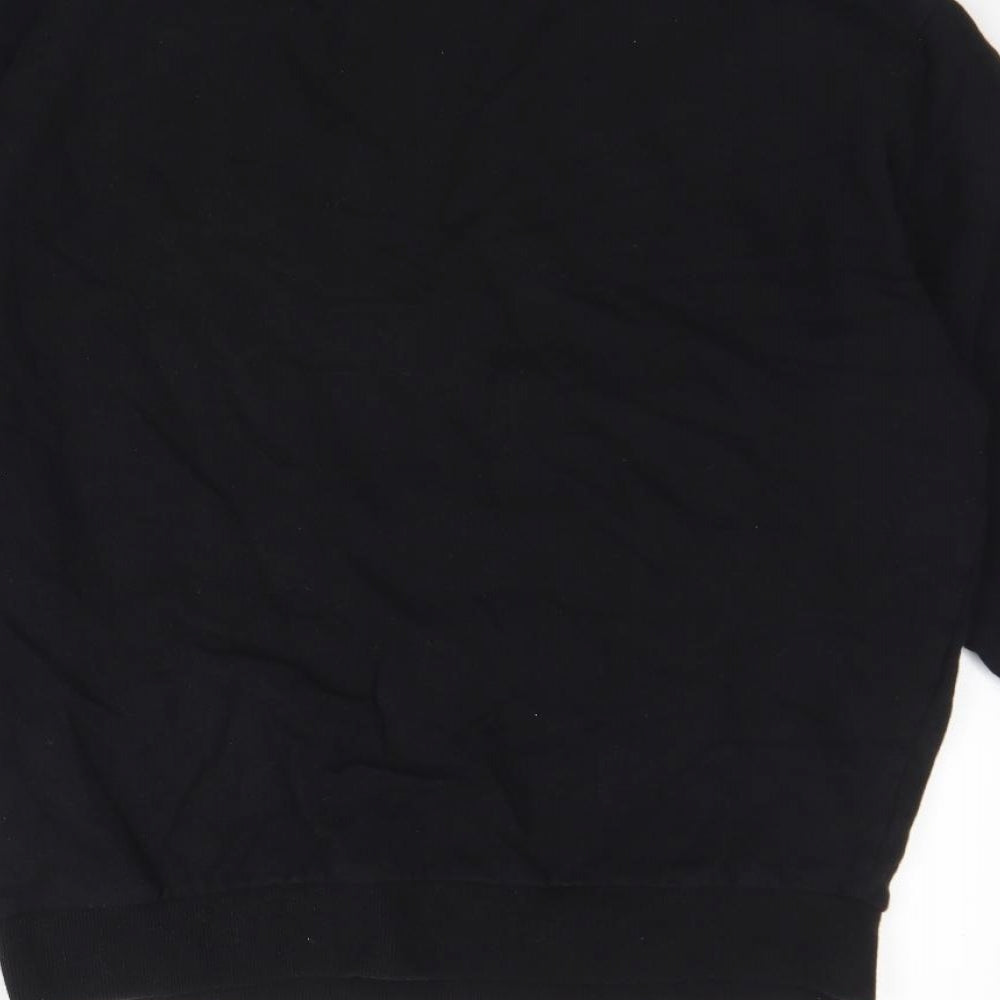 ASOS Womens Black Round Neck Cotton Pullover Jumper Size XS