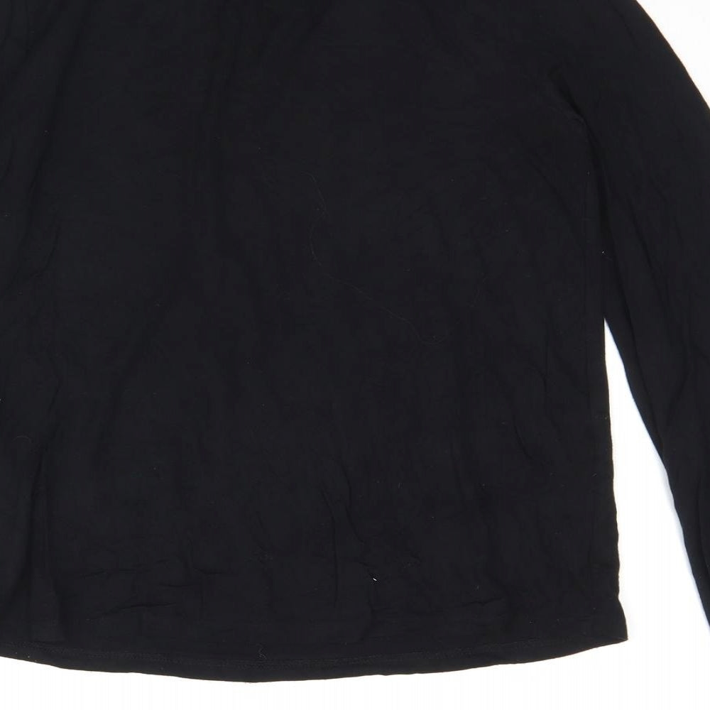 Marks & Spencer Womens Black Viscose Basic Blouse Size 8 Round Neck