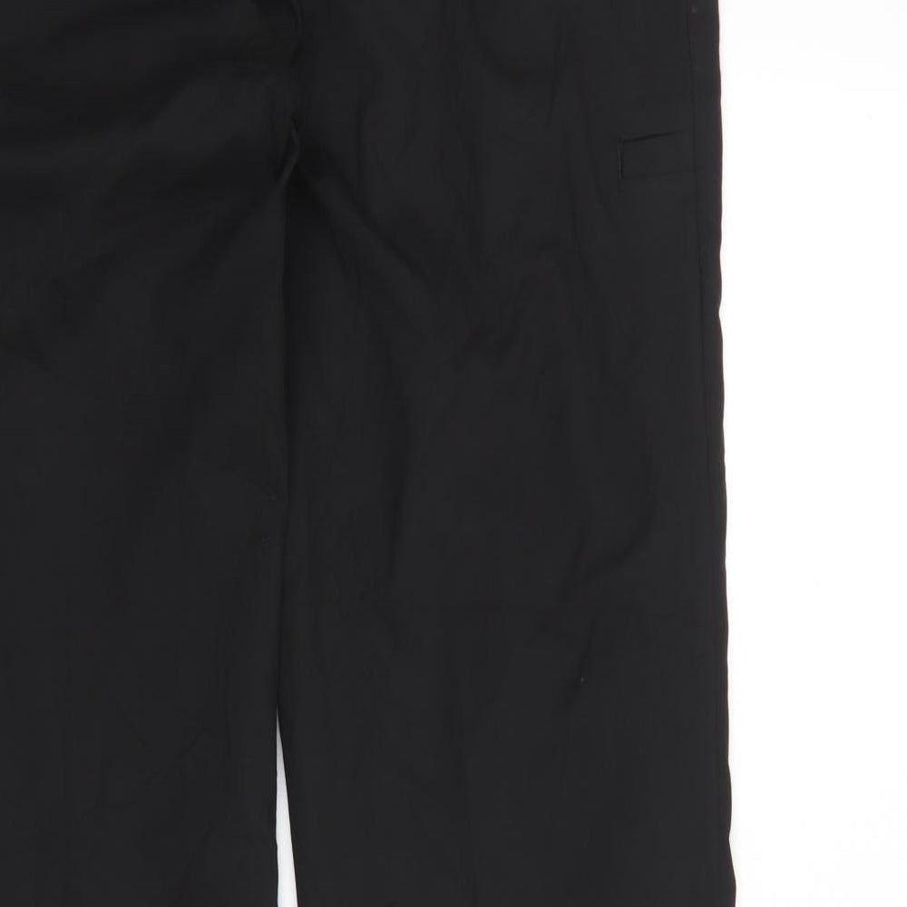 M&S Mens Black Polyester Trousers Size 36 L32 in Regular Hook & Eye
