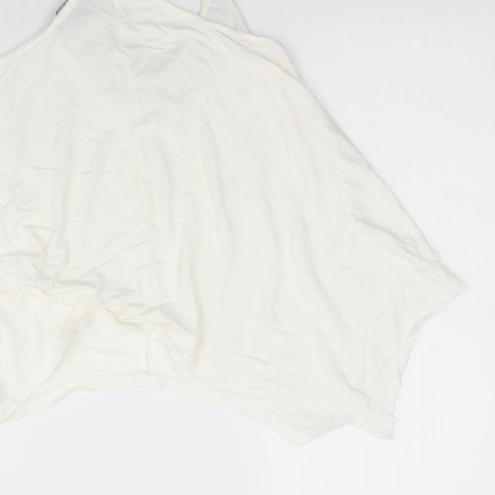 Atmosphere Womens Ivory Viscose Basic Tank Size 8 Round Neck