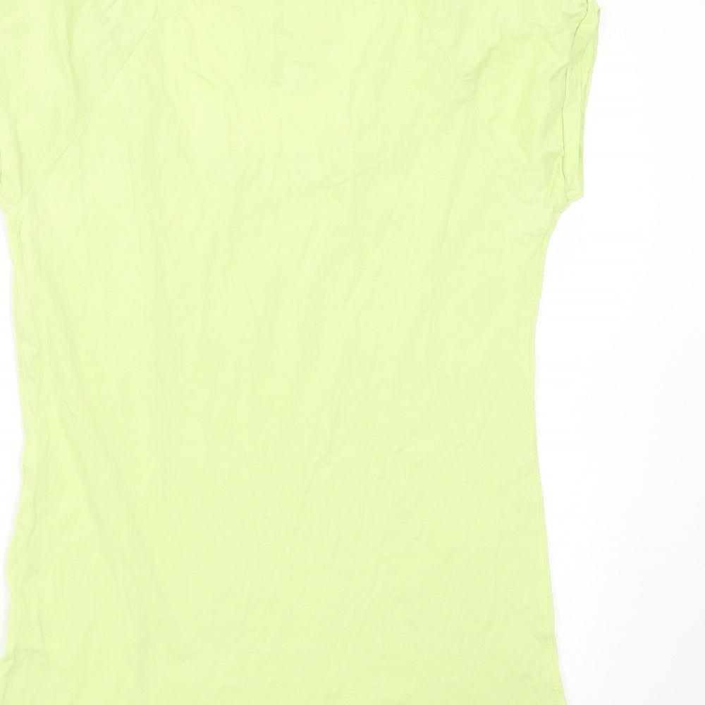 Internationale Womens Green Cotton Basic T-Shirt Size 12 Round Neck