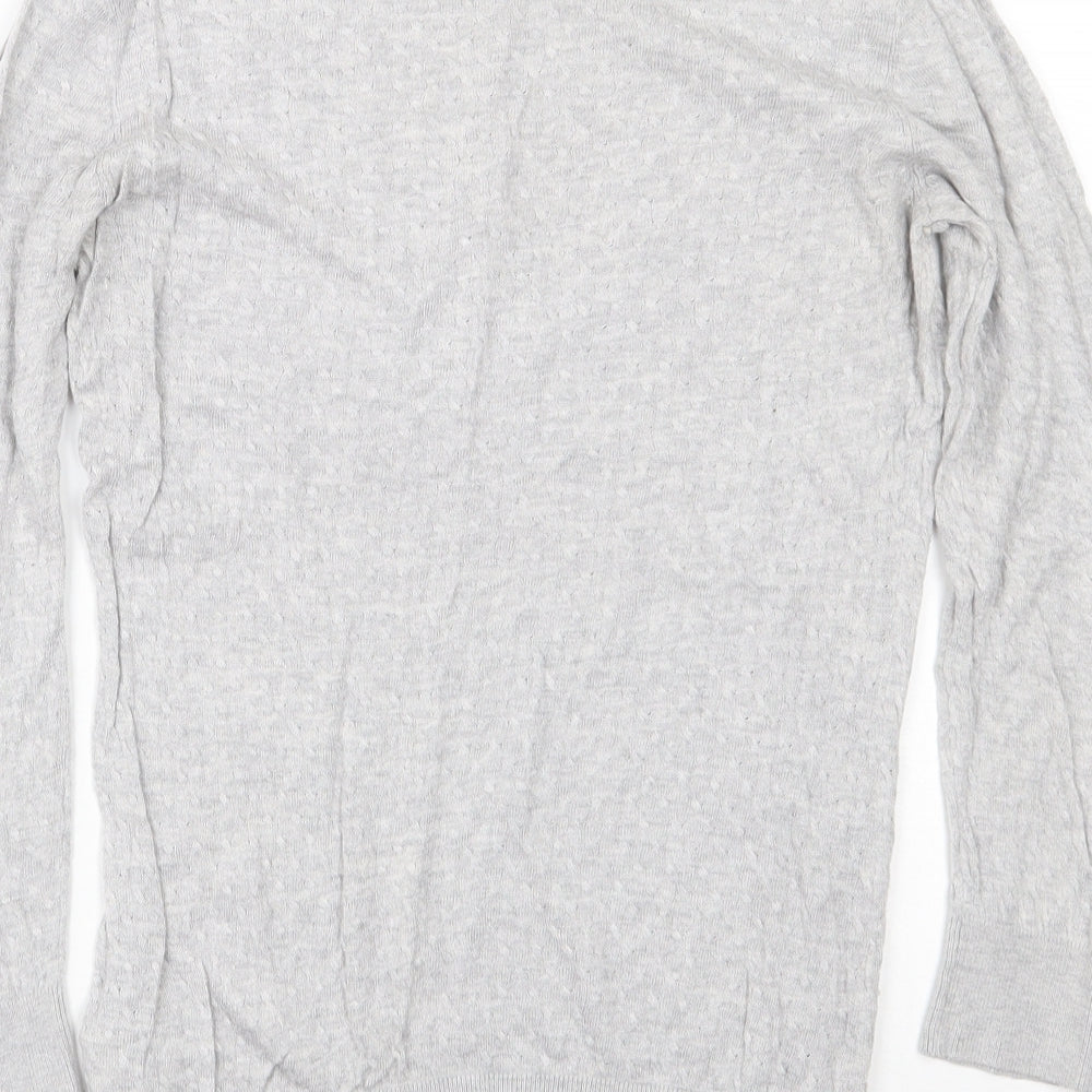 H&M Womens Grey Crew Neck Viscose Pullover Jumper Size M