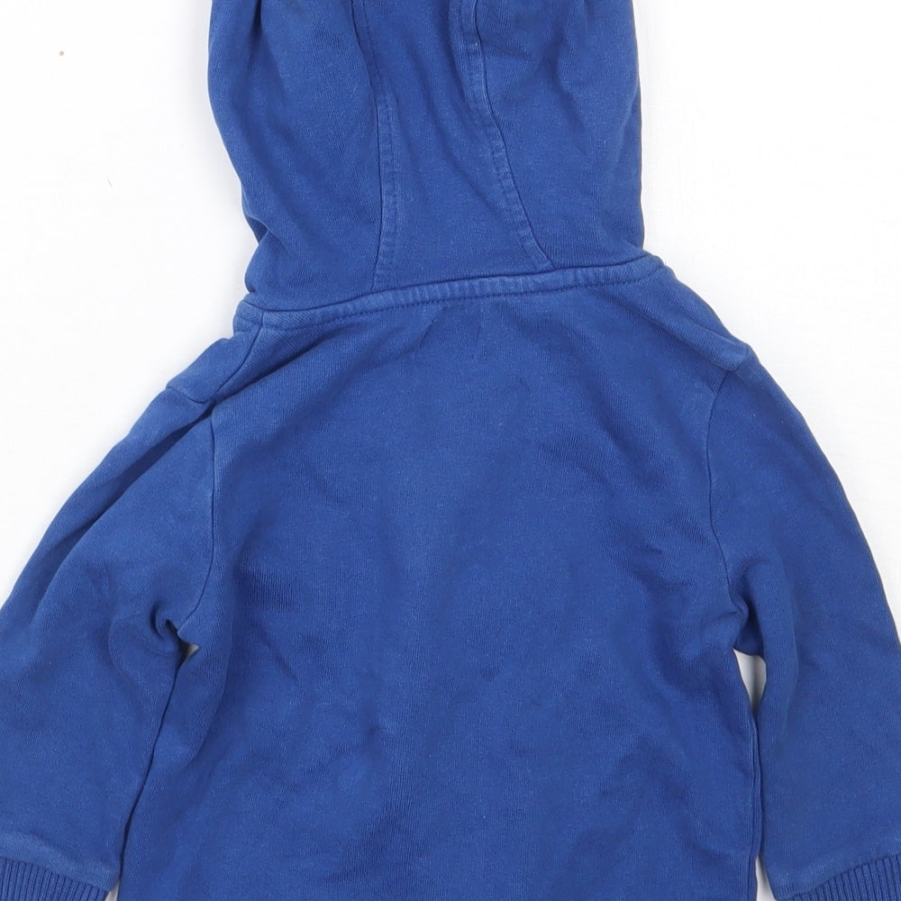 F&F Boys Blue Cotton Full Zip Jumper Size 12-18 Months Zip